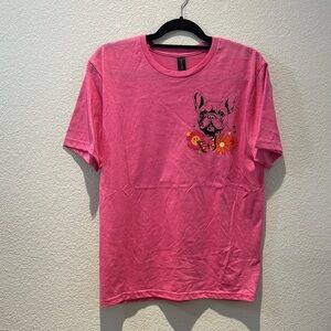 Gildan Pink Crewneck Dog Mom Softstyle Tee Size Medium